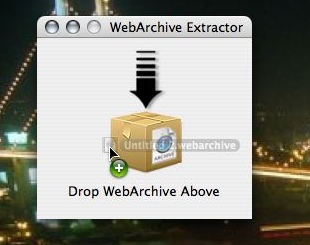 Dropping a .webarchive file onto the app